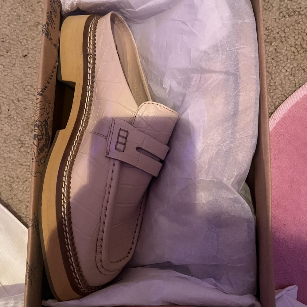 Free People Cream Loafers
